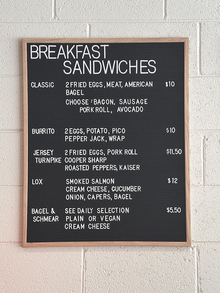 Keystone Breakfast & Lunch menu board