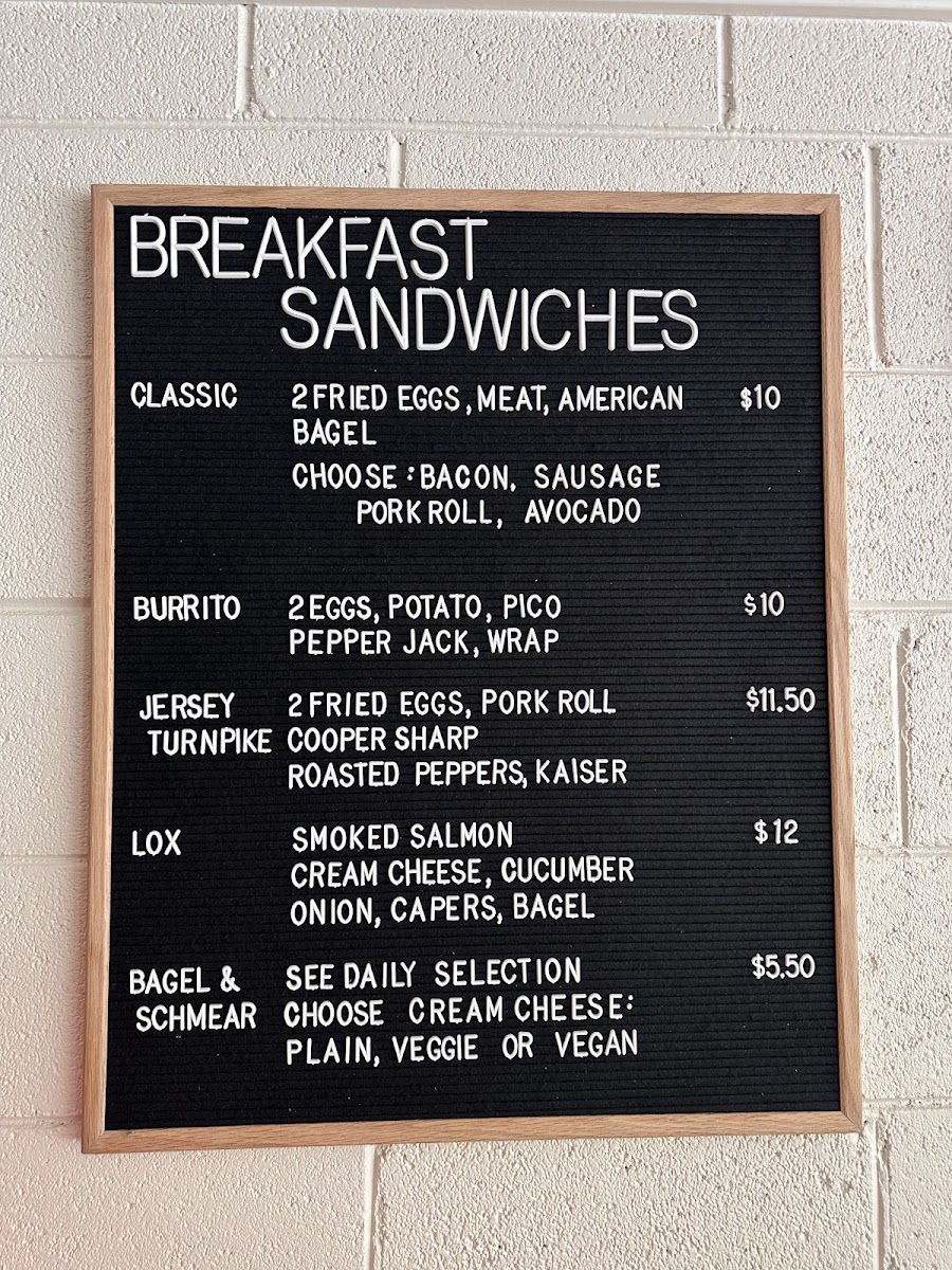 Keystone Breakfast & Lunch menu board