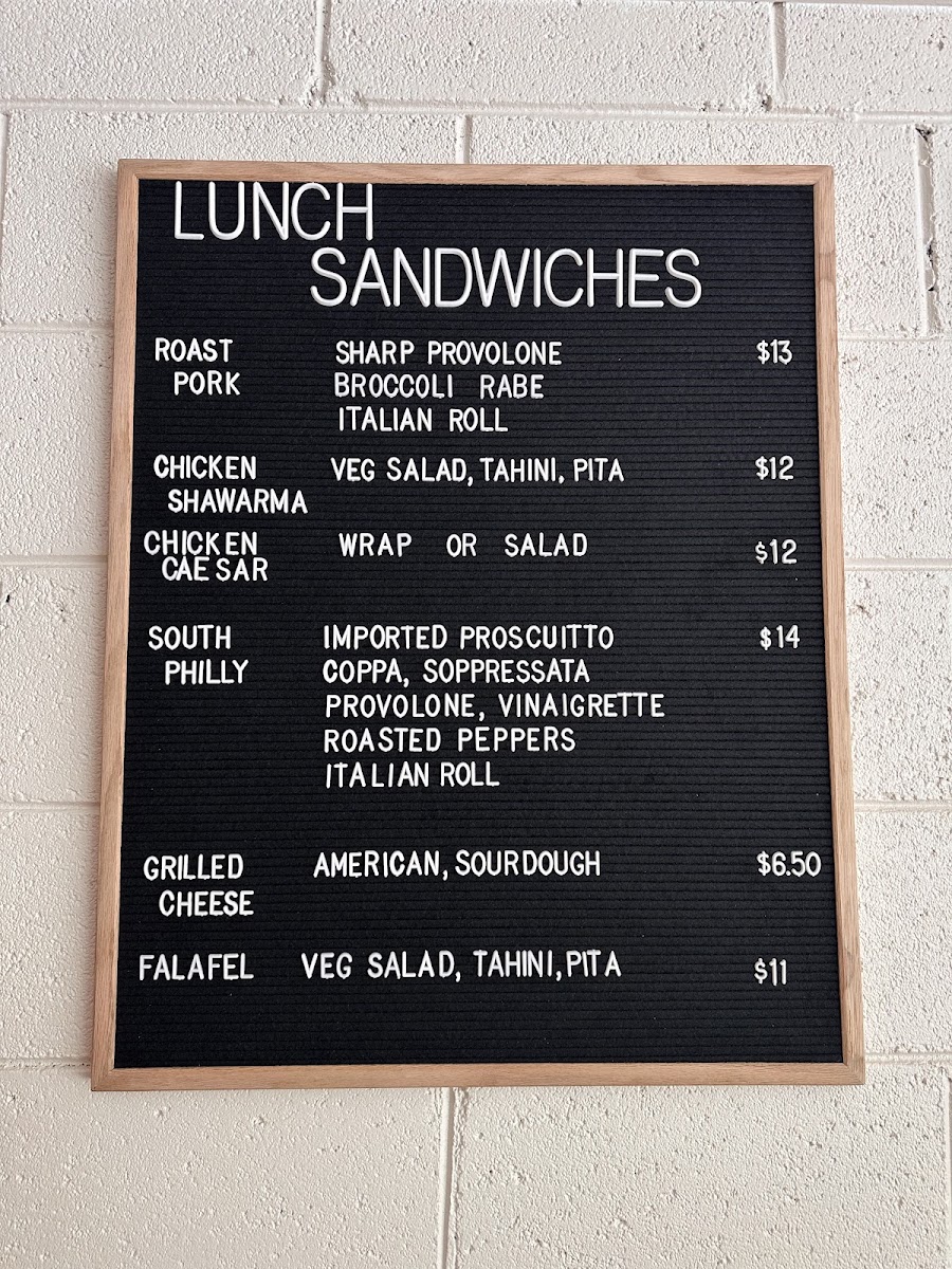 Keystone Breakfast & Lunch menu board