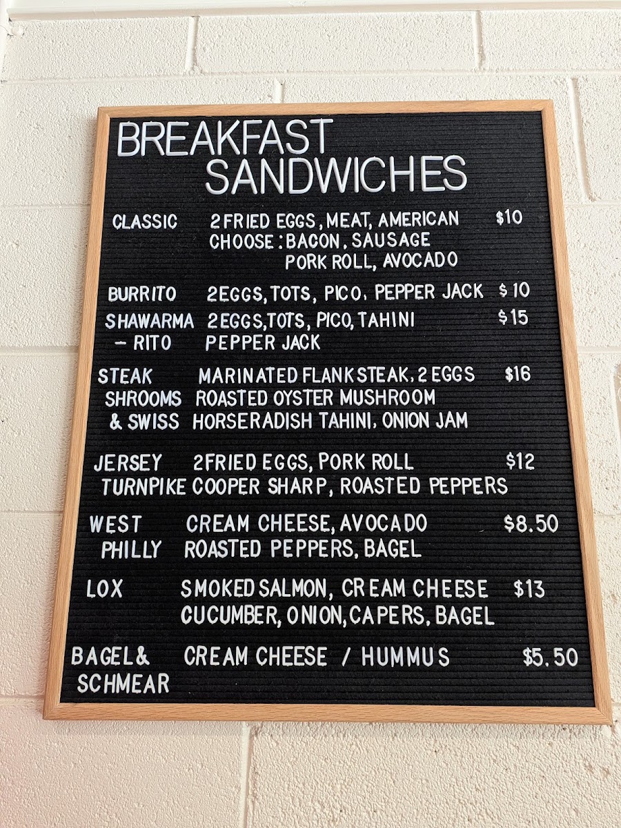 Keystone Breakfast & Lunch menu board