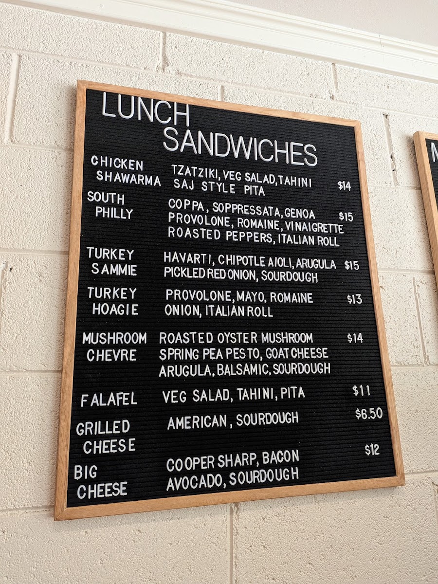 Keystone Breakfast & Lunch menu board