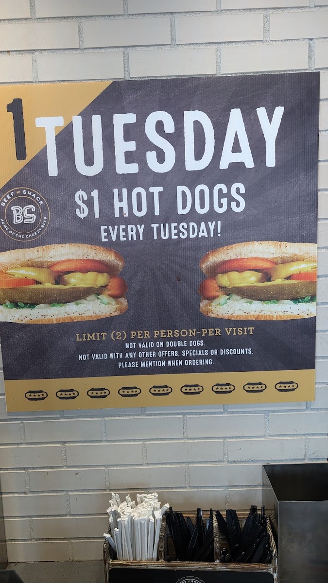 Beef Shack menu board