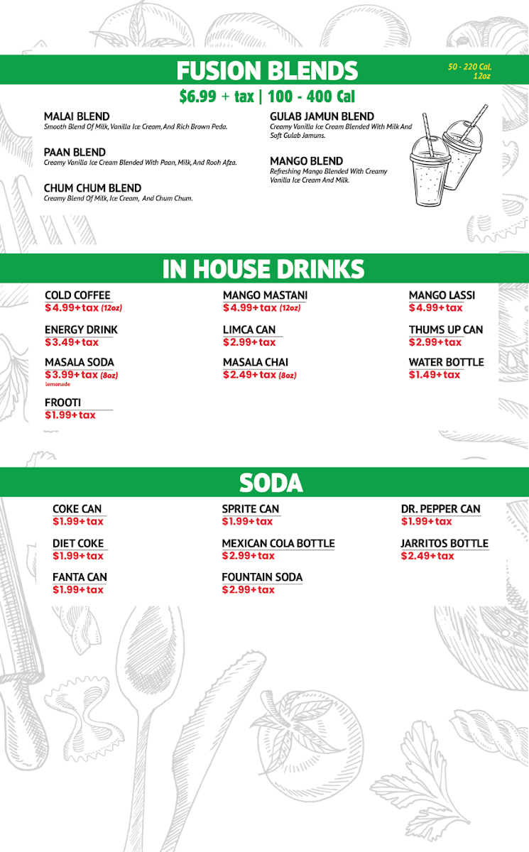 Pizza Twist menu board