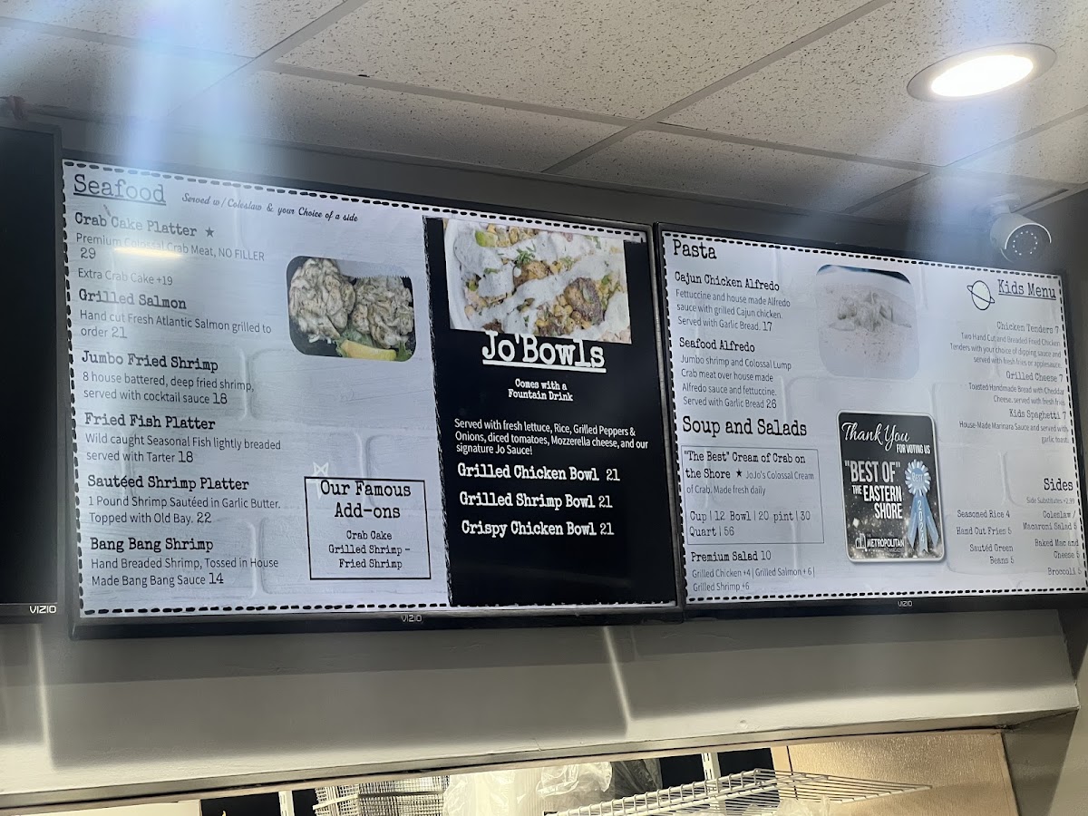 JoJo’s Express Georgetown menu board