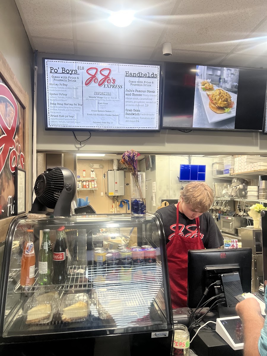 JoJo’s Express Georgetown menu board