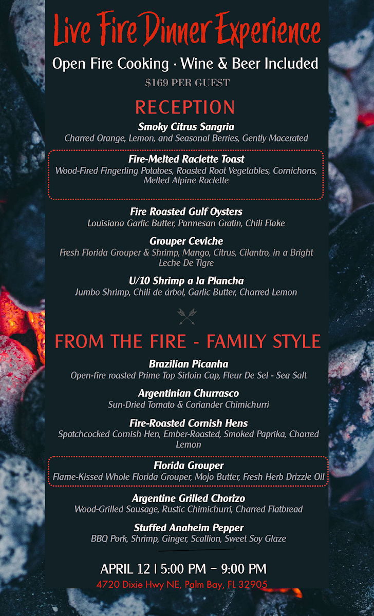Jolie American Bistro Restaurant menu board