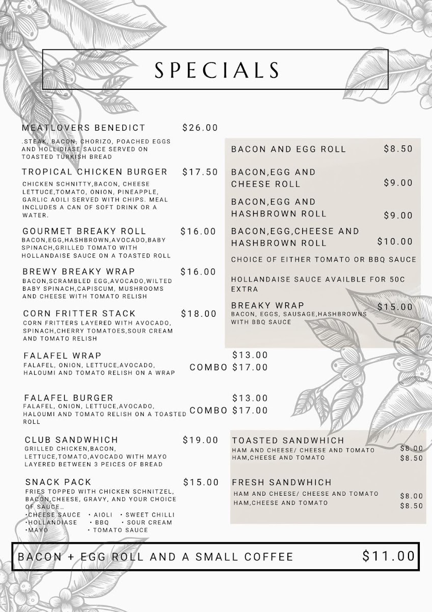 Brewlicious menu board