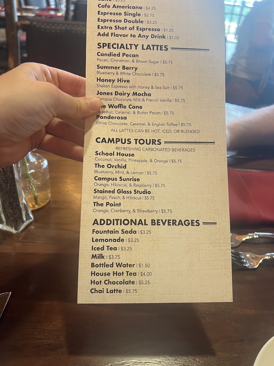 The Keeter Center-Dining menu board