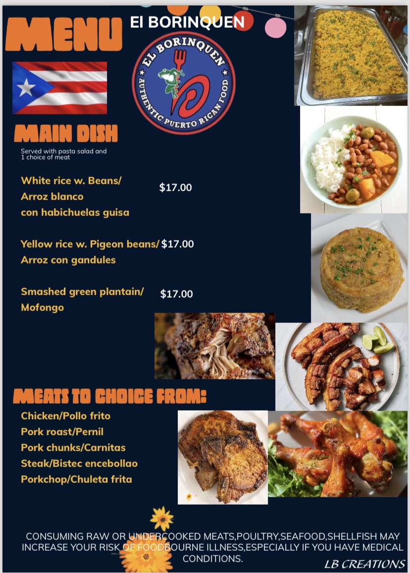 El Boriquen menu board