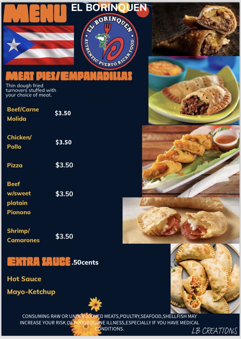 El Boriquen menu board