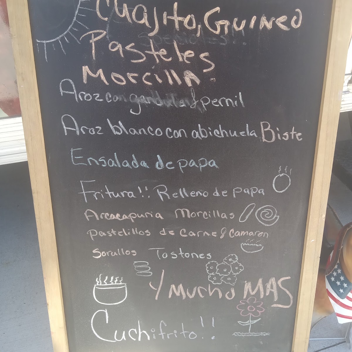 El Boriquen menu board