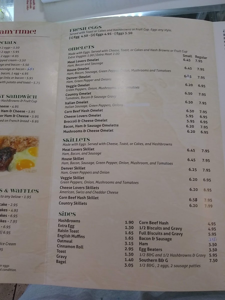 Ana's Cafe menu board
