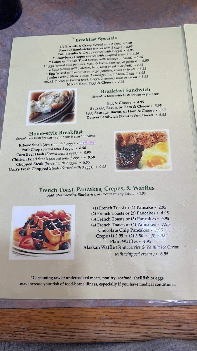 Ana's Cafe menu board
