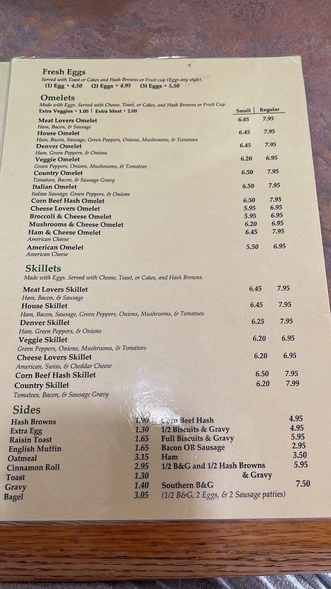 Ana's Cafe menu board