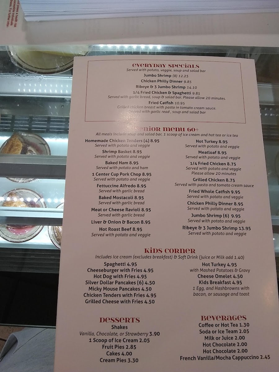 Ana's Cafe menu board