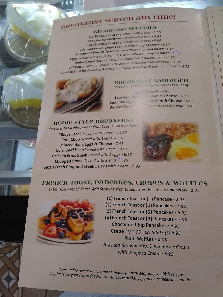 Ana's Cafe menu board