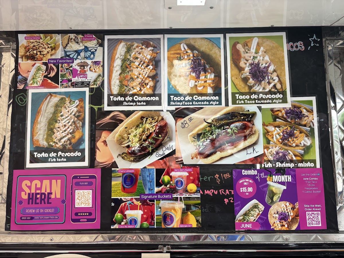 Playa Baby menu board