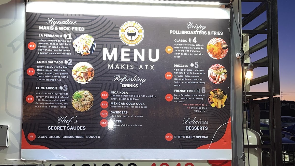 MAKIS ATX menu board