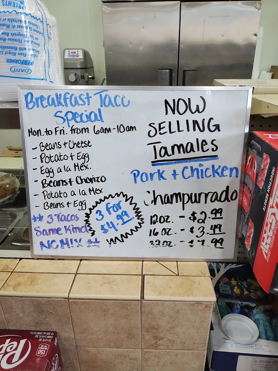 El ranchero mexican restaurant menu board