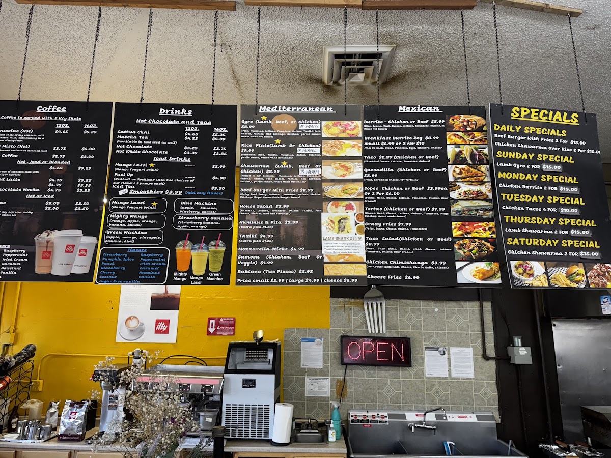 Taco Bout Gyro (Istanbul Gyro & Tacos (halal)) menu board