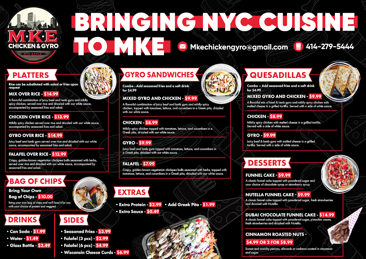 MKE Chicken and Gyro | Bluemound menu board