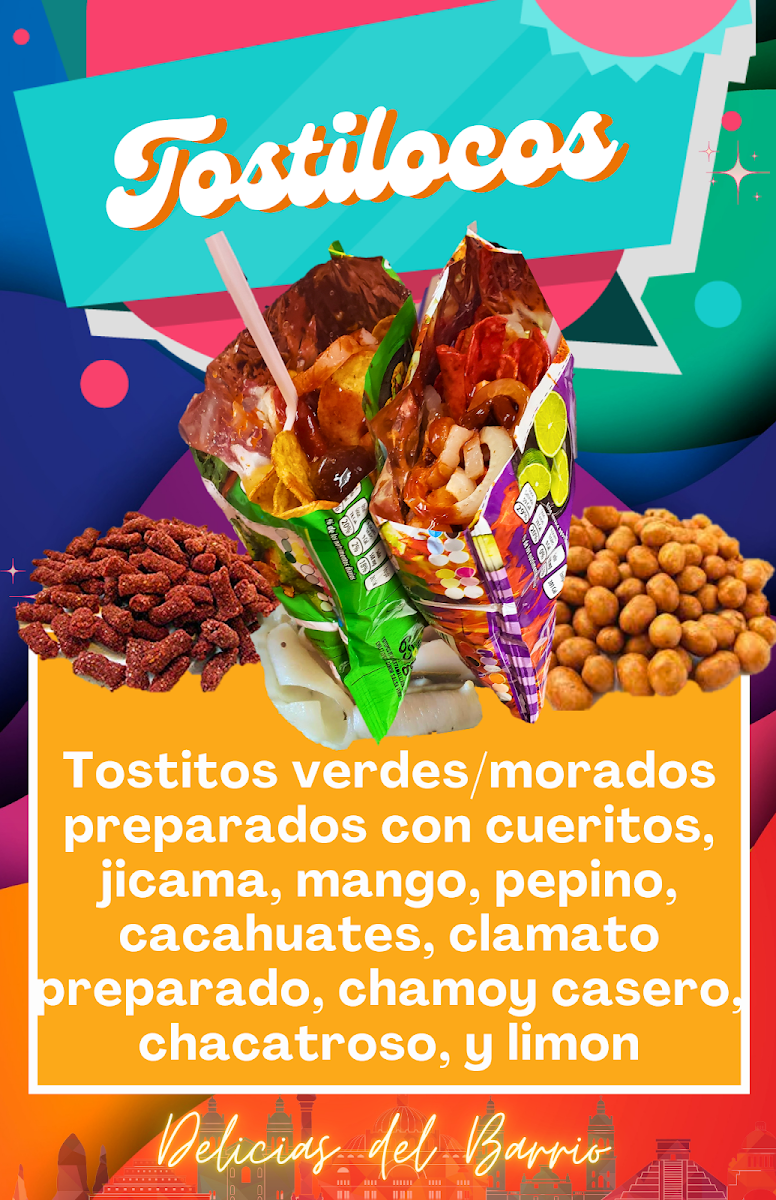 Delicias Del Barrio menu board