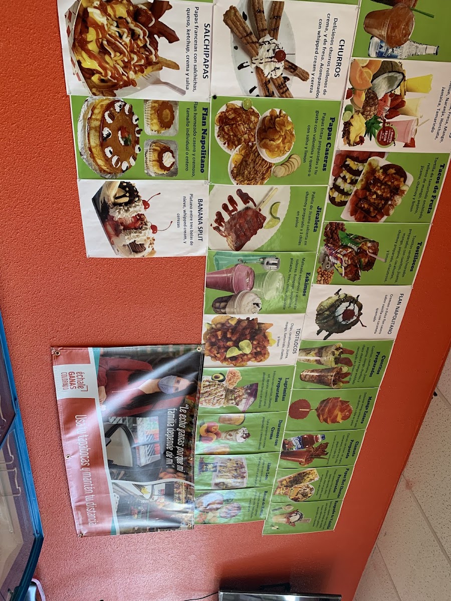 Delicias Del Barrio menu board