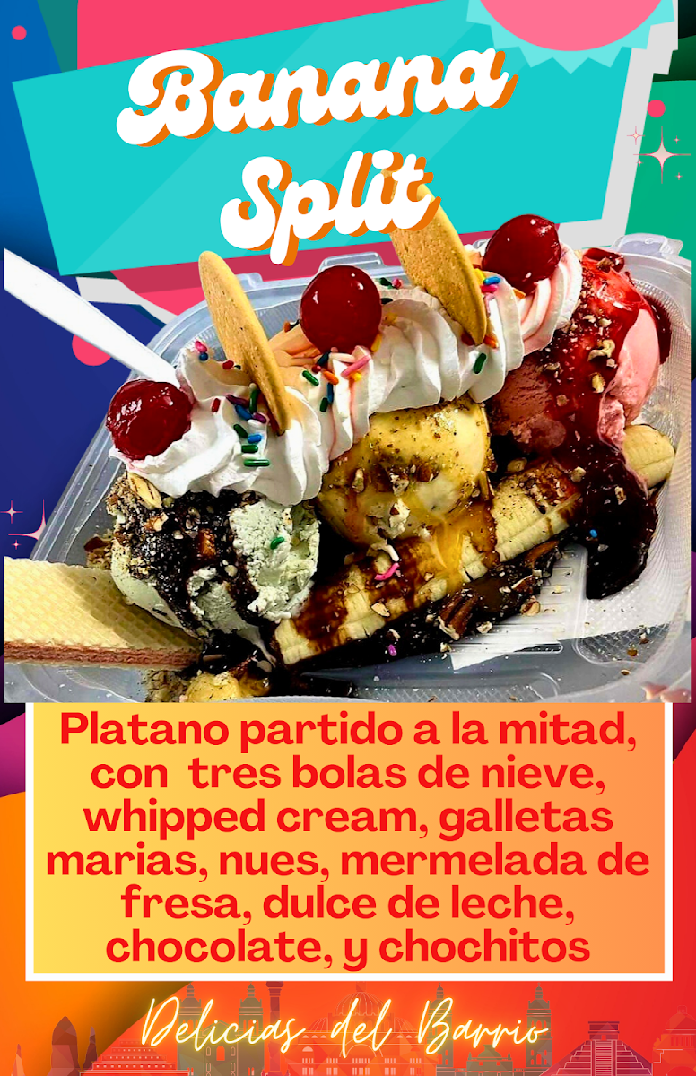 Delicias Del Barrio menu board