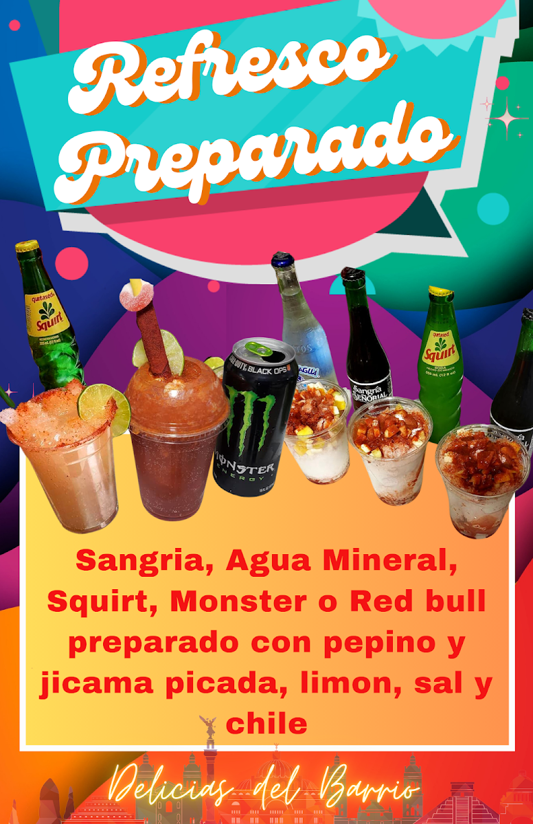 Delicias Del Barrio menu board