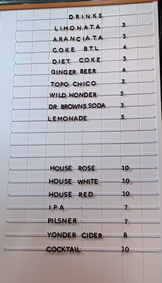 The Focacceria by Montelupo menu board