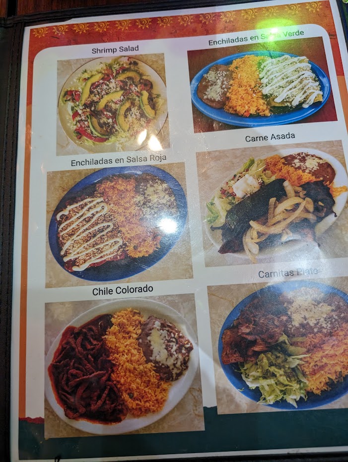 La Penca Mexican Restaurant Verona menu board