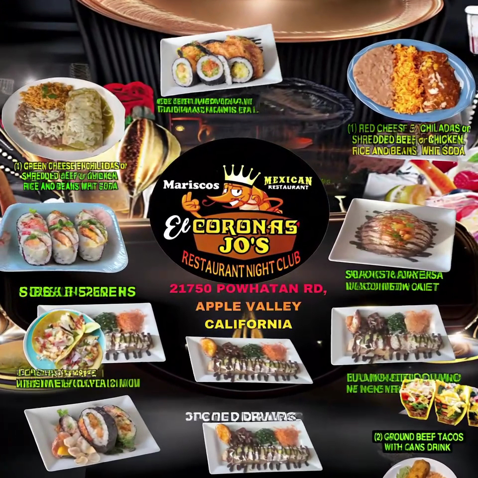 EL CORONAS JOS RESTAURANT menu board