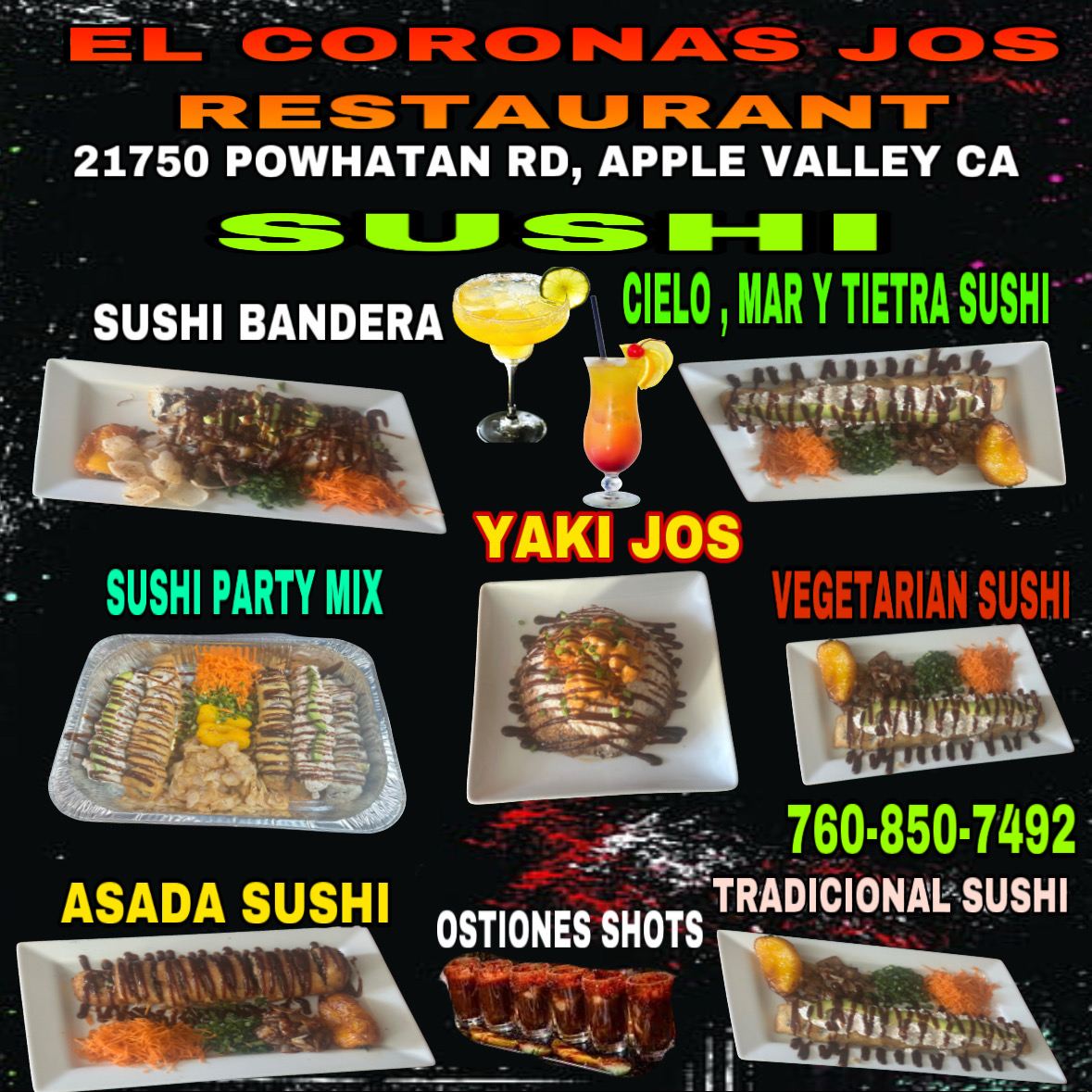 EL CORONAS JOS RESTAURANT menu board