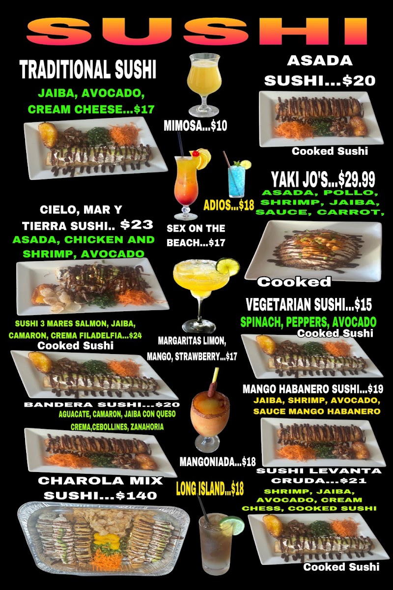 EL CORONAS JOS RESTAURANT menu board