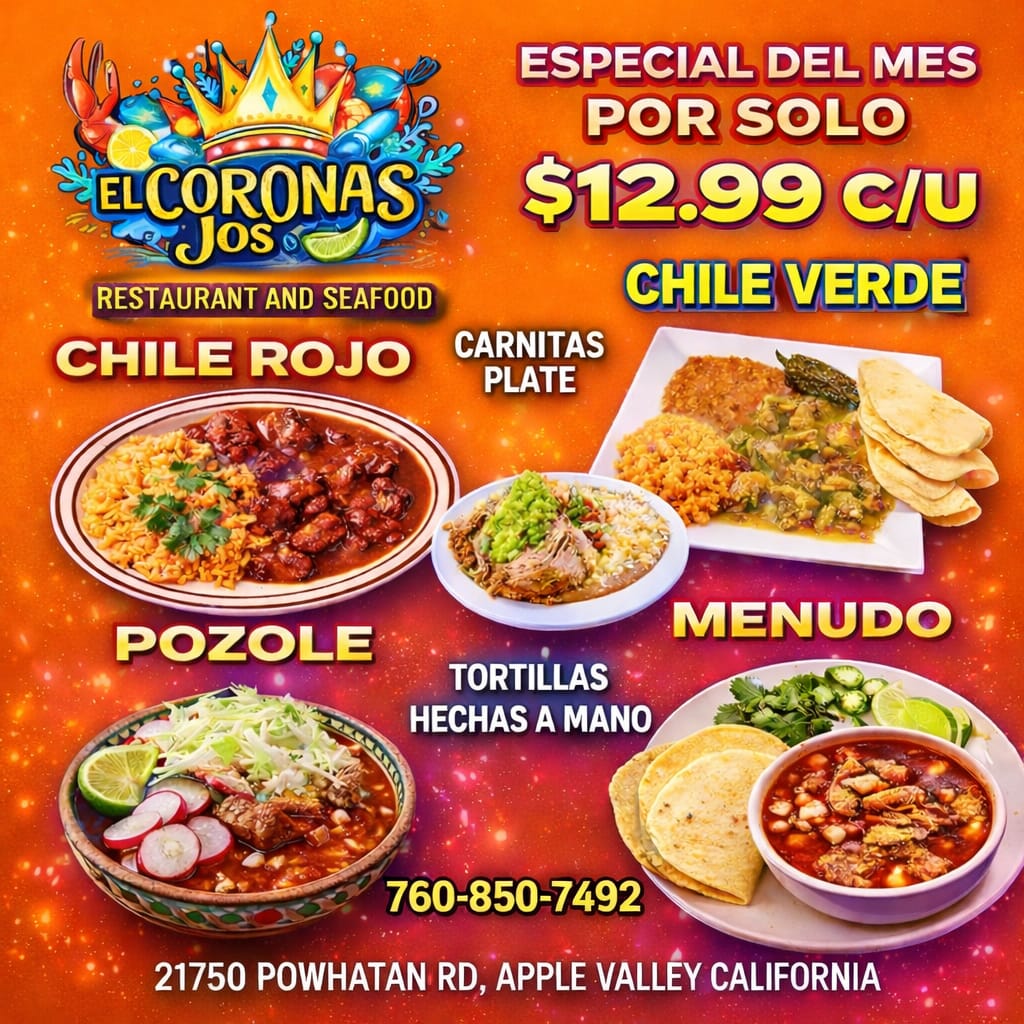 EL CORONAS JOS RESTAURANT menu board