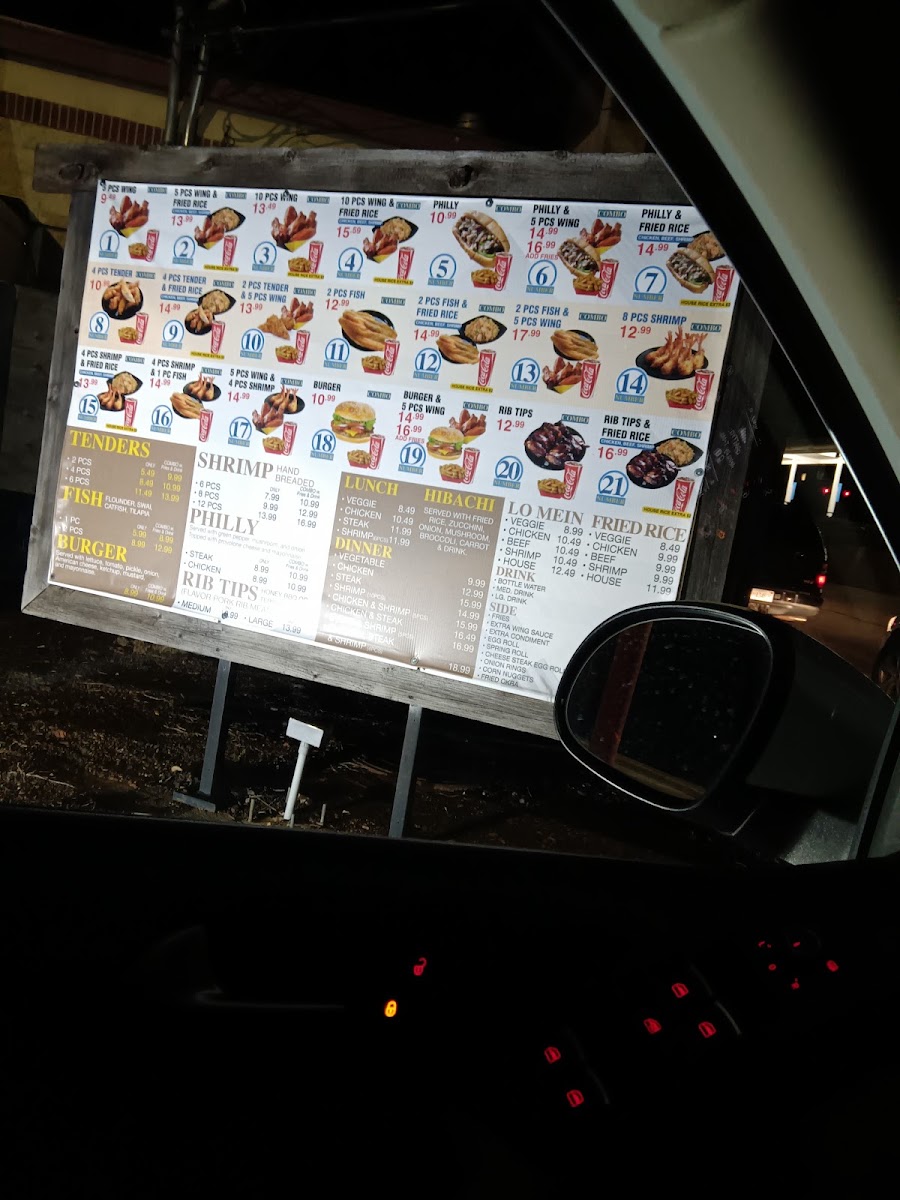 BTB Wings menu board