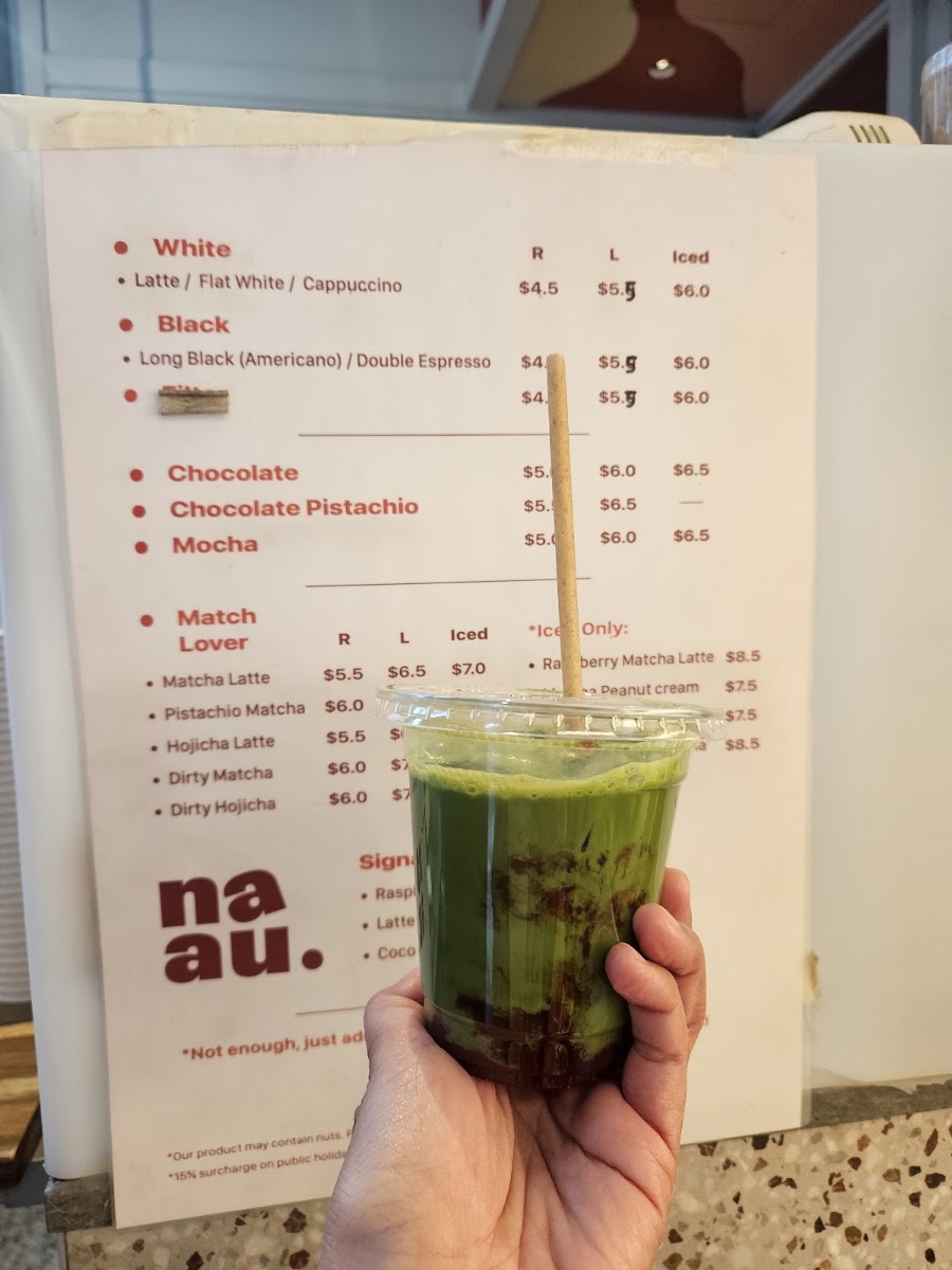 Naau Cafe menu board
