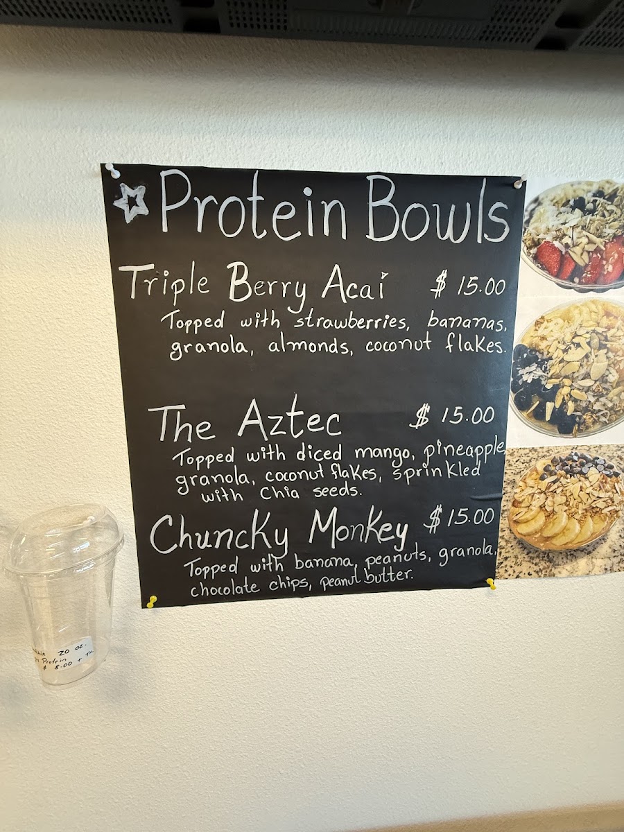 Palm Bay Nutrition menu board