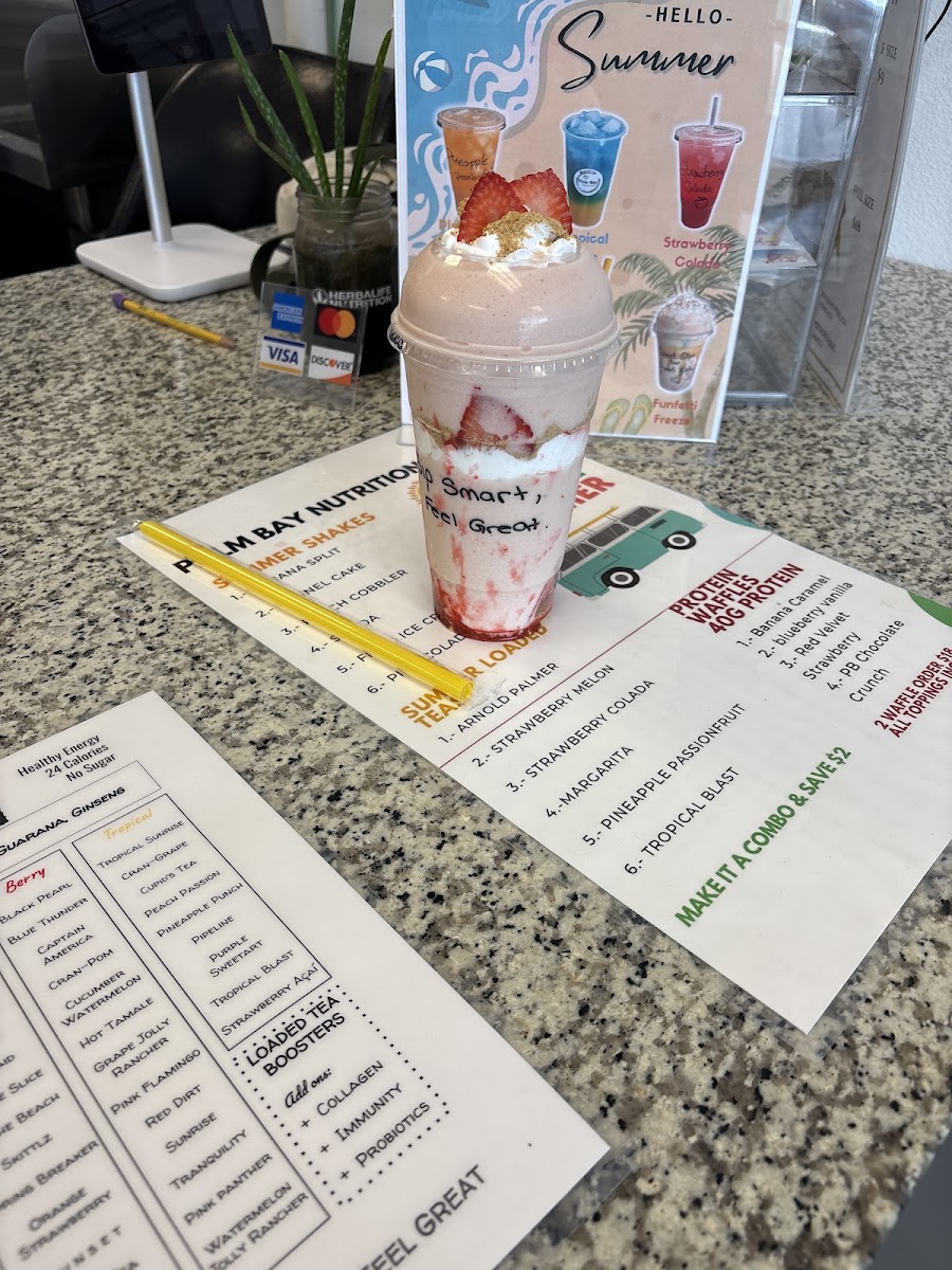 Palm Bay Nutrition menu board