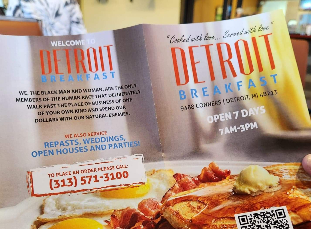 Detroit Breakfast menu board