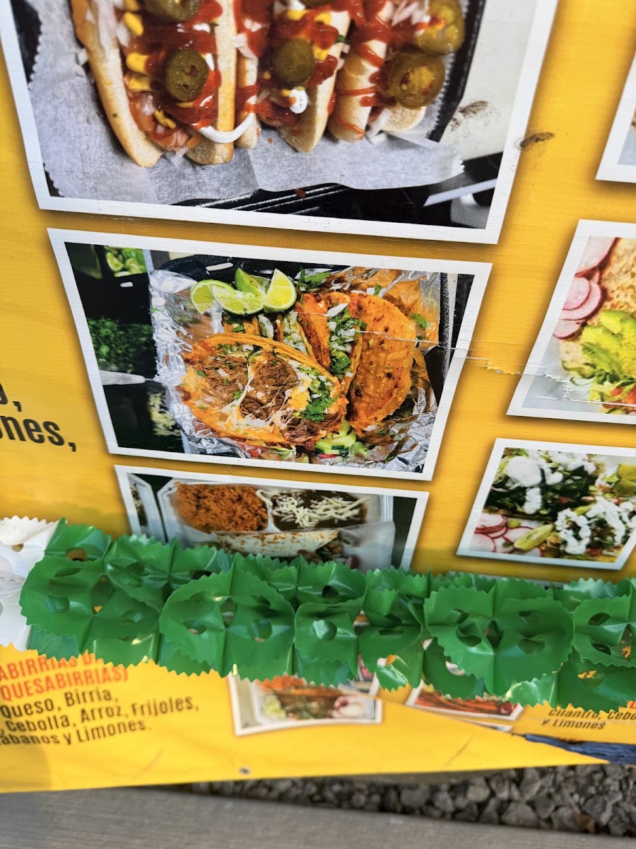 Taqueria Los dos carnales & A&C On The Border Mexican Food menu board