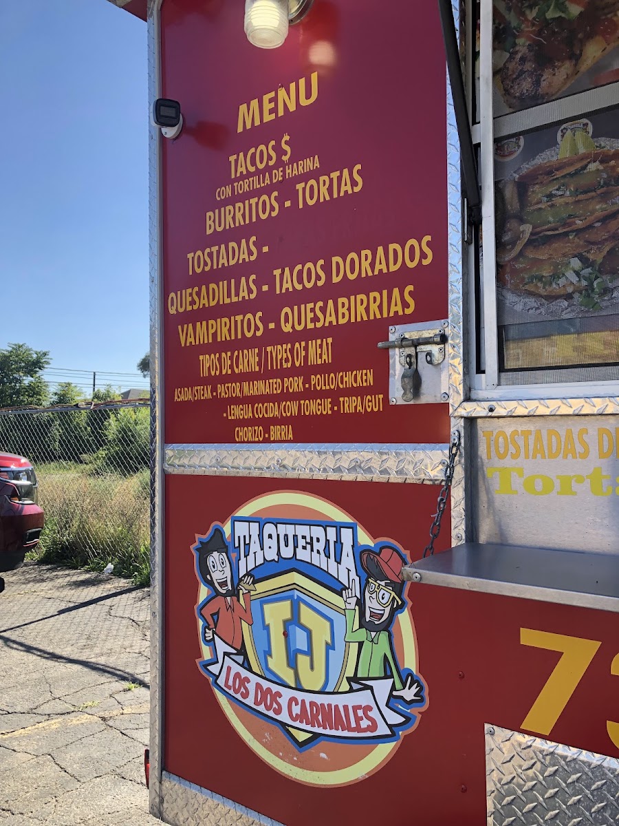 Taqueria Los dos carnales & A&C On The Border Mexican Food menu board