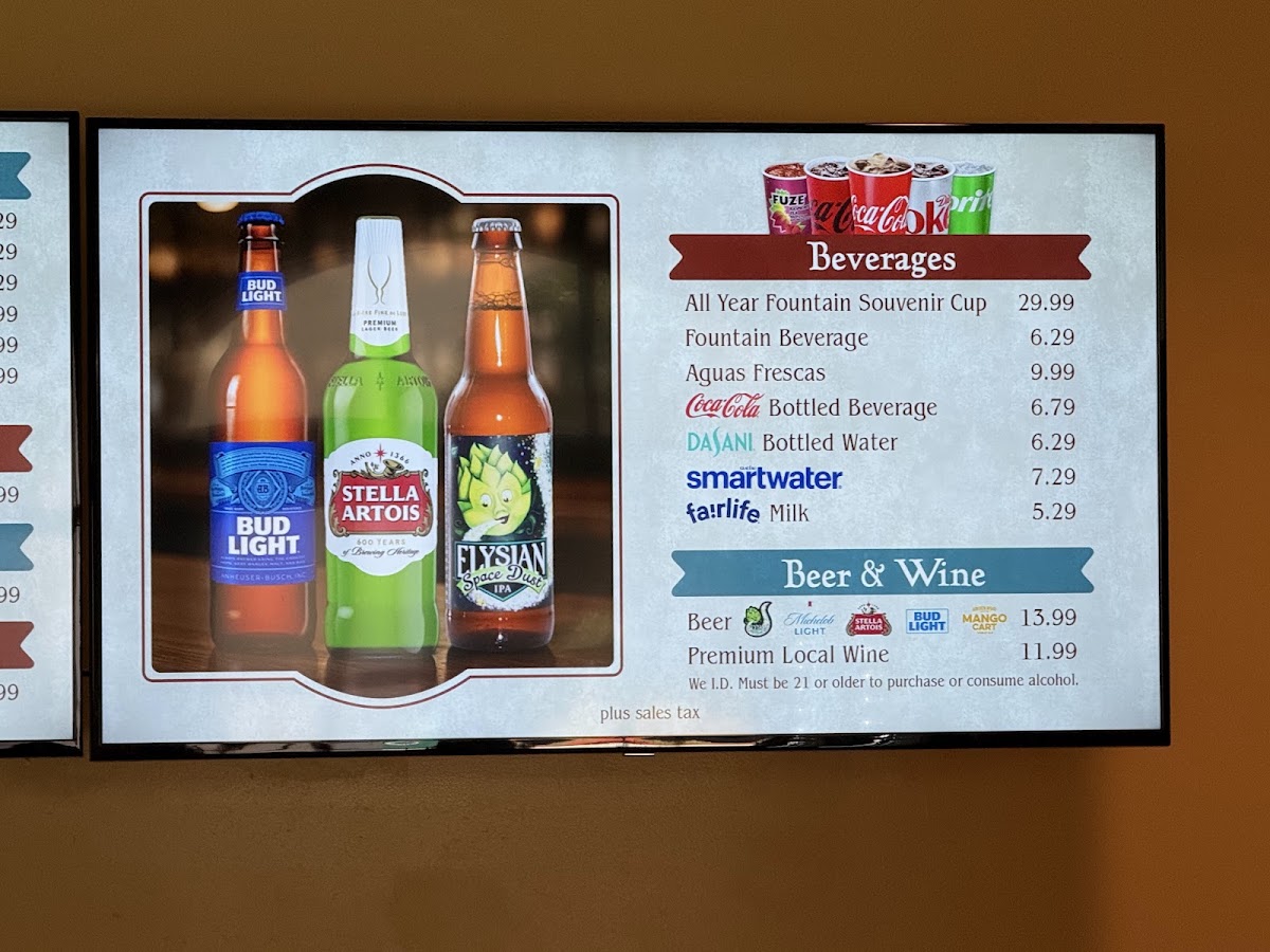 San Juan Grill menu board