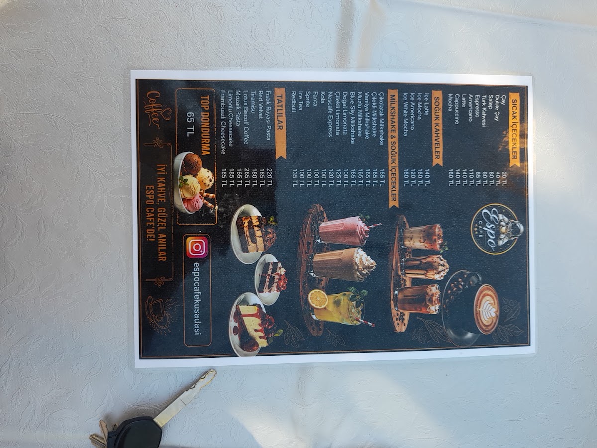 Espo Kafe menu board