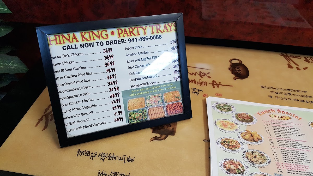 China King menu board