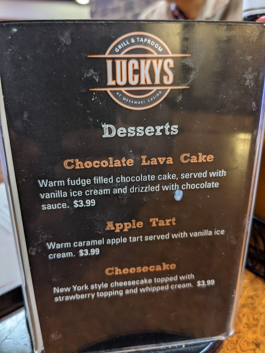 Lucky's Grill & Taproom menu board