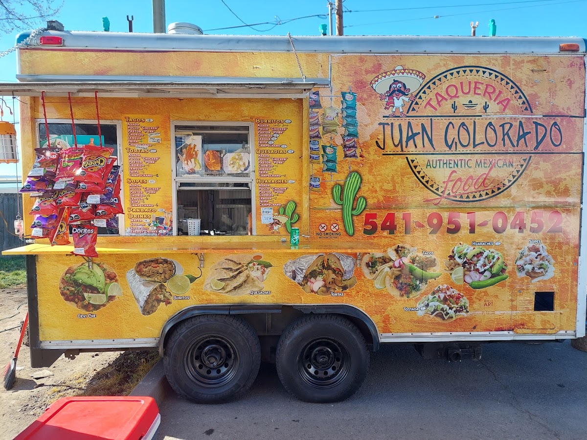 Taqueria juan colorado menu board