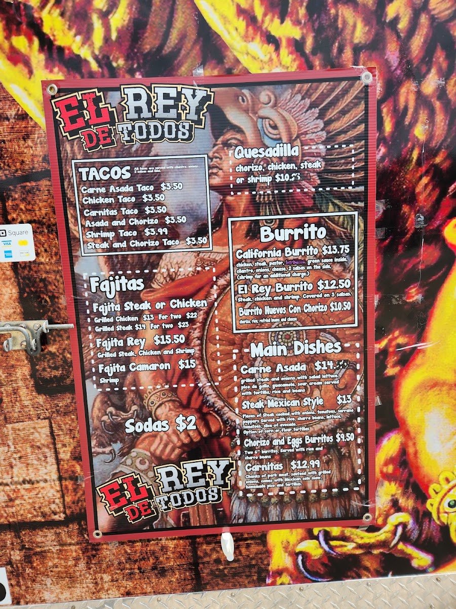 El rey de todos 1 menu board