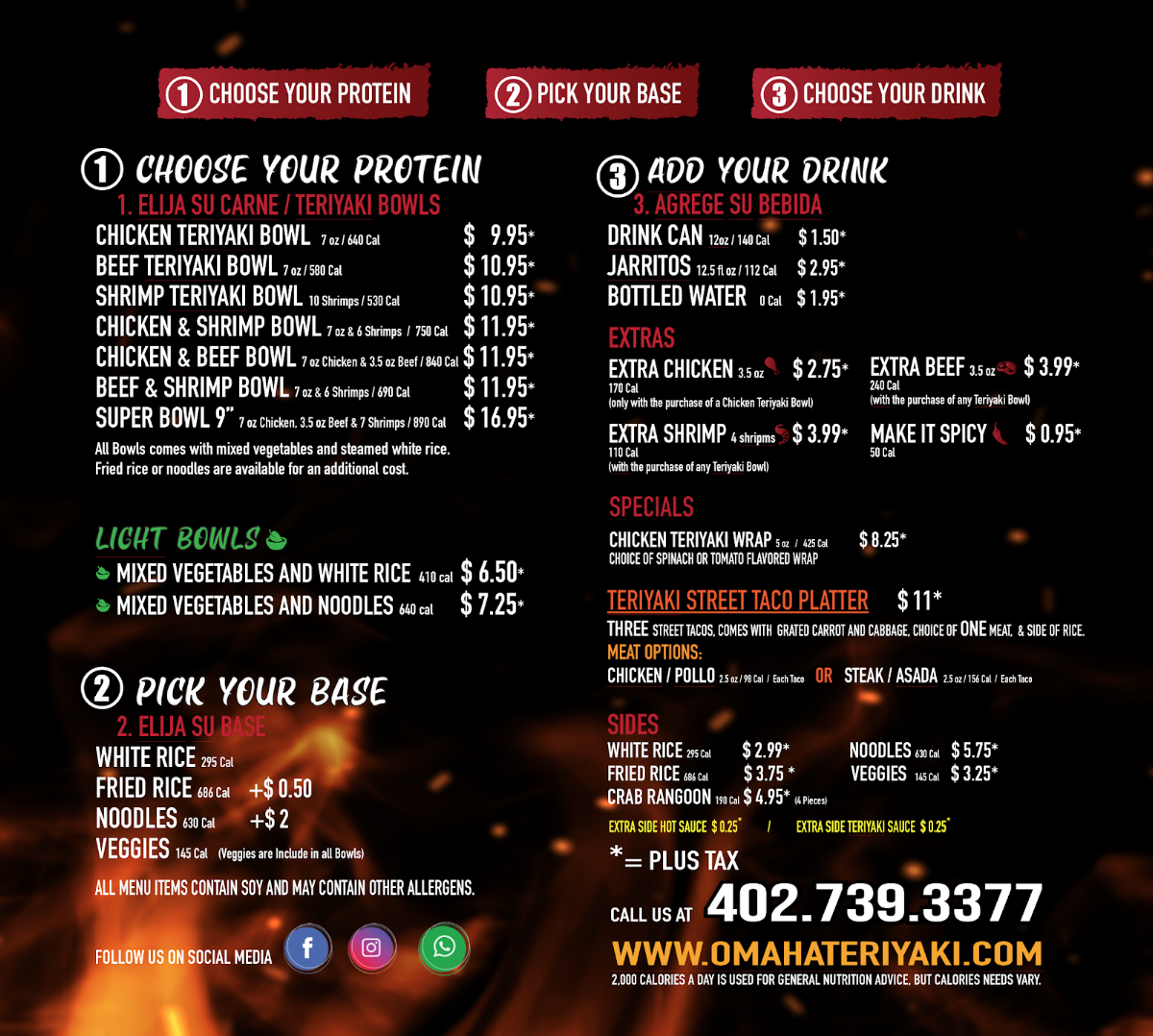 The Best Teriyaki menu board