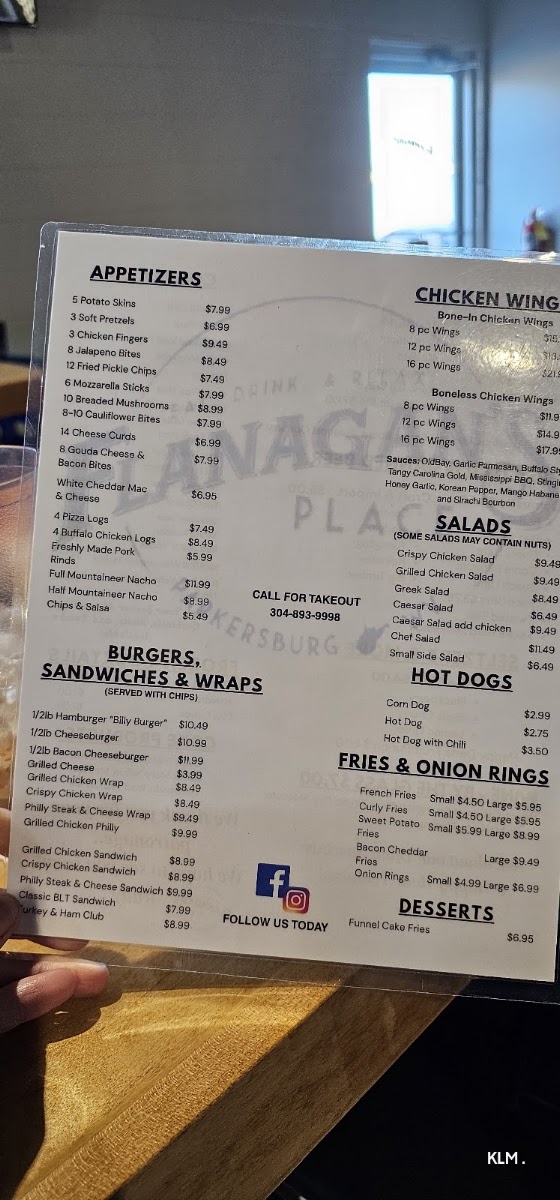 Flanagan’s Place menu board